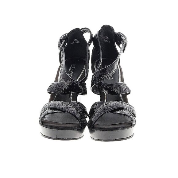 Sperry Top-Sider Harbordale Glitter Crisscross Strap Wedge Heels Sandals Size 9M - Picture 2 of 11